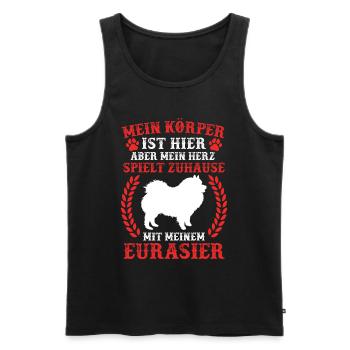 Eurasier spielt Zuhause Spitz Eurasian Dog - Männer Premium Bio Tank Top - Schwarz - Vorne - Michal (187cm)