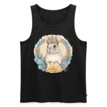 Watercolor Chinchilla Flower Crown Floral Boho Aes - Männer Premium Bio Tank Top - Schwarz - Vorne - Michal (187cm)