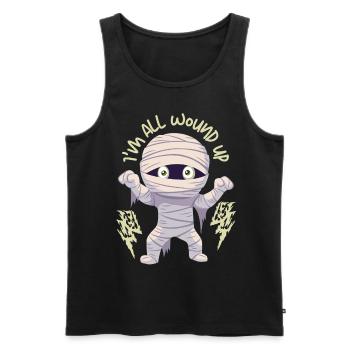 Cartoon Mumie, lustige Mumie, Spruch - Männer Premium Bio Tank Top - Schwarz - Vorne - AI Model Male 178 light (178cm)