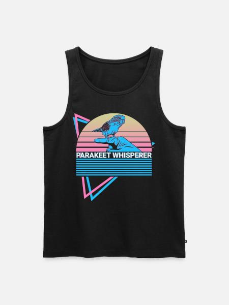 Budgie Parakeet Retro - Men's Premium Organic Tank Top - black