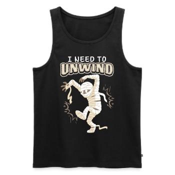 Funny saying, cartoon mummy, funny mummy - Men's Premium Organic Tank Top - black - Front - Michal (187cm)