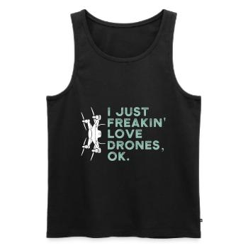 Pilote de drone - Débardeur bio Premium Homme - noir - Devant - Michal (187cm)