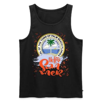 Palm Beach Florida, Summer Vacation, Saying - Men's Premium Organic Tank Top - black - Front - Michal (187cm)