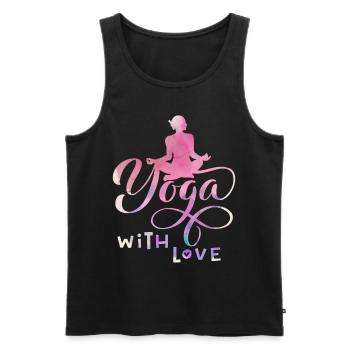 Yoga, Yoga-Motiv, Boho-Girl, Yoga-Pose, Spruch - Männer Premium Bio Tank Top - Schwarz - Vorne - AI Model Male 178 light (178cm)