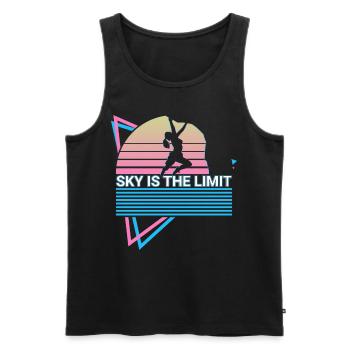 Rock Climbing Rock Climber Retro - Men's Premium Organic Tank Top - black - Front - AI Model Male 178 light (178cm)
