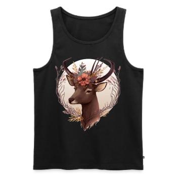 Aquarelle mignonne Antilope Couronne Couronne Safari Anima - Débardeur bio Premium Homme - noir - Devant - Michal (187cm)