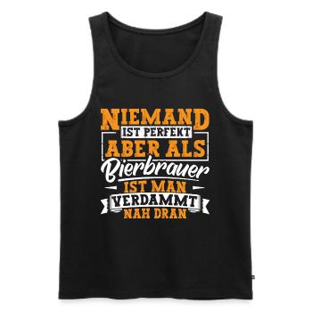 Bierbrauer Bier Leidenschaft - Männer Premium Bio Tank Top - Schwarz - Vorne - AI Model Male 178 light (178cm)