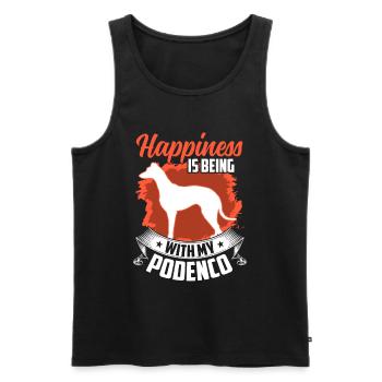 Podenco makes happy Spanish greyhound - Men's Premium Organic Tank Top - black - Front - AI Model Male 178 light (178cm)