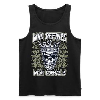 Lachender Totenkopf, Totenschädel, Biker Motiv - Männer Premium Bio Tank Top - Schwarz - Vorne - AI Model Male 178 light (178cm)
