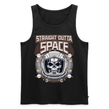 Skull, Skull, Astronaut-Cosmonaut Saying - Men's Premium Organic Tank Top - black - Front - AI Model Male 178 light (178cm)