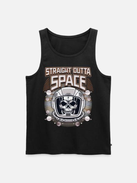 Skull, Skull, Astronaut-Cosmonaut Saying - Men's Premium Organic Tank Top - black