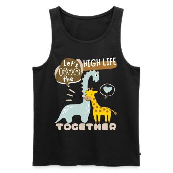 Dinosaurier Cute-Giraffe Valentinstag Liebe-Spruch - Männer Premium Bio Tank Top - Schwarz - Vorne - Michal (187cm)
