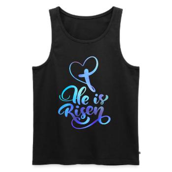 Ostern Jesus Christus Auferstehung Spruch - Männer Premium Bio Tank Top - Schwarz - Vorne - AI Model Male 178 light (178cm)