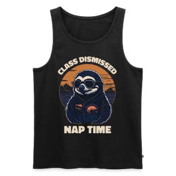 Faultier Retro Lehrer Klasse Entlassen Nickerchen - Männer Premium Bio Tank Top - Schwarz - Vorne - AI Model Male 178 light (178cm)