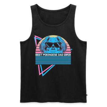 Best Pekingese Daddy Ever Retro - Men's Premium Organic Tank Top - black - Front - Michal (187cm)