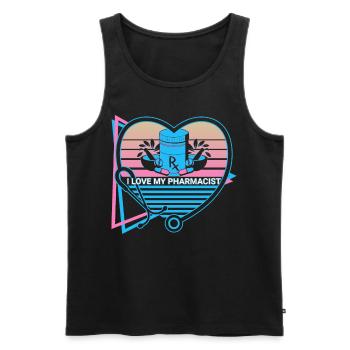I love my pharmacist pharmacy retro - Men's Premium Organic Tank Top - black - Front - Michal (187cm)