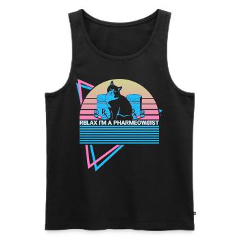 Apothekerin Apotheke Katze Retro - Männer Premium Bio Tank Top - Schwarz - Vorne - Michal (187cm)