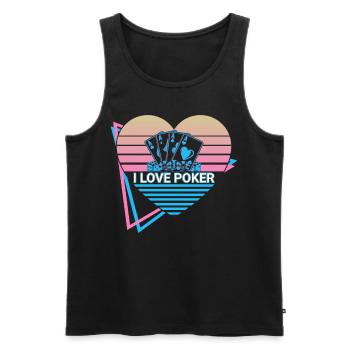 J’adore le poker rétro - Débardeur bio Premium Homme - noir - Devant - AI Model Male 178 light (178cm)