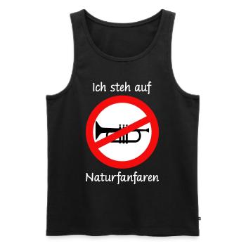Lustiger Spruch Ich steh auf Naturfanfaren - Männer Premium Bio Tank Top - Schwarz - Vorne - Michal (187cm)