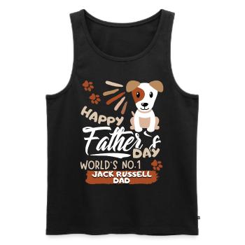 Fête des Pères Jack-Russell Papa, cadeau de la fête des Pères - Débardeur bio Premium Homme - noir - Devant - Michal (187cm)