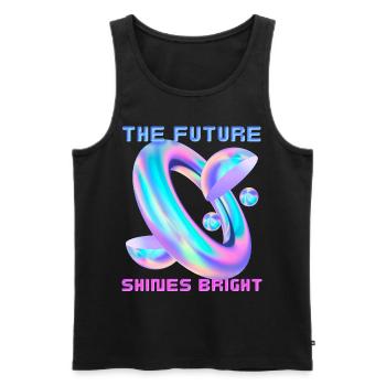 Future design with futuristic shape, slogan - Men's Premium Organic Tank Top - black - Front - AI Model Male 178 light (178cm)