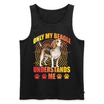 Only my Beagle understands me - Men's Premium Organic Tank Top - black - Front - Michal (187cm)