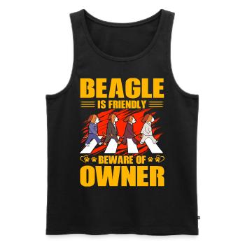 Beagle is friendly beware of owner - Men's Premium Organic Tank Top - black - Front - Michal (187cm)