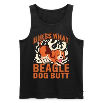 Devinez ce que Beagle Dog Butt - Débardeur bio Premium Homme - noir - Devant - Michal (187cm)