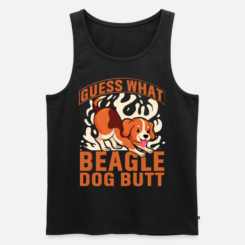 Guess what Beagle Dog Butt - Männer Premium Bio Tank Top - Schwarz