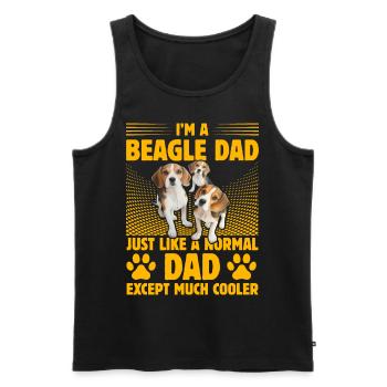 Je suis un père Beagle comme un père normal - Débardeur bio Premium Homme - noir - Devant - Michal (187cm)