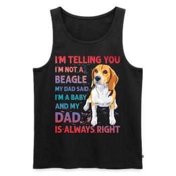 Beagle Funny Saying - Men's Premium Organic Tank Top - black - Front - Michal (187cm)