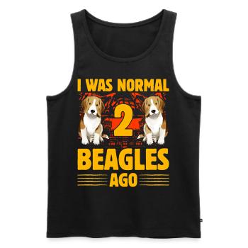 I was normal 2 Beagles ago Beagle - Men's Premium Organic Tank Top - black - Front - Michal (187cm)
