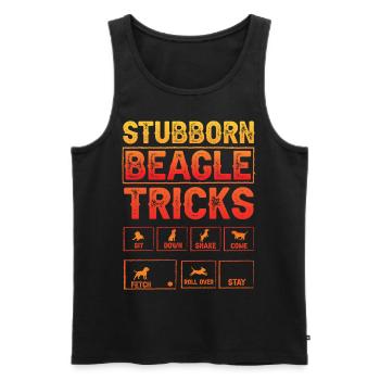 Stubborn Beagle Tricks - Männer Premium Bio Tank Top - Schwarz - Vorne - Michal (187cm)
