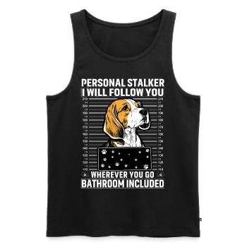 Beagle Personal Stalker - Men's Premium Organic Tank Top - black - Front - Michal (187cm)