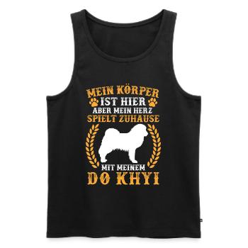 Spiele mit meinem Do Khyi Tibetmastiff Tibetdogge - Männer Premium Bio Tank Top - Schwarz - Vorne - AI Model Male 178 light (178cm)