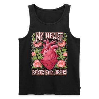 Anatomisches Herz, Jesus Christus Spruch, vintage - Männer Premium Bio Tank Top - Schwarz - Vorne - Michal (187cm)