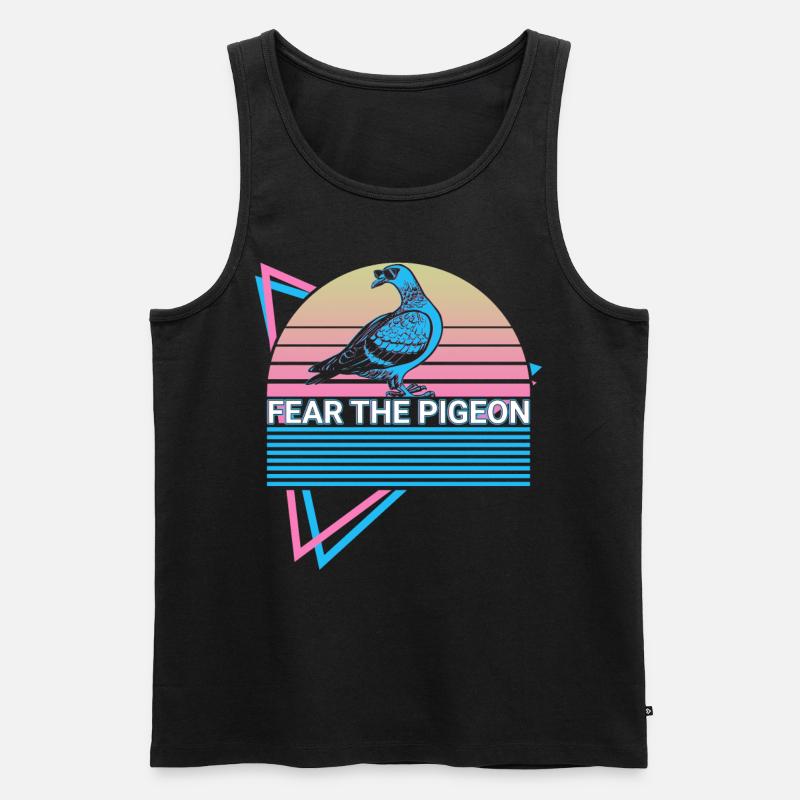 Fear The Pigeon Retro - Männer Premium Bio Tank Top - Schwarz