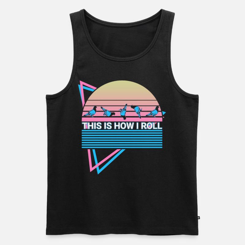 Taube Retro - Männer Premium Bio Tank Top - Schwarz