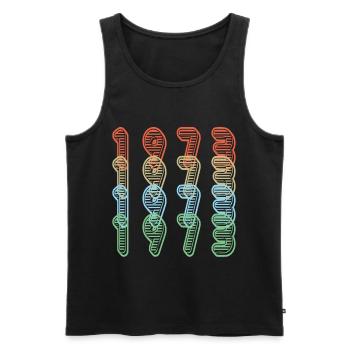 50th Birthday Woman Man Vintage 1973 50 Years - Men's Premium Organic Tank Top - black - Front - Michal (187cm)