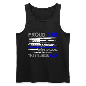 Proud Dad Polizist Polizei USA Geschenk - Männer Premium Bio Tank Top - Schwarz - Vorne - AI Model Male 178 light (178cm)