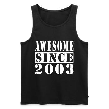 Vintage 2003 Anniversaire Rétro Vintage Cadeau - Débardeur bio Premium Homme - noir - Devant - Michal (187cm)