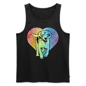 Beagle Dog Retro - Men's Premium Organic Tank Top - black - Front - Michal (187cm)