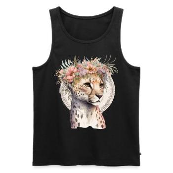 Mignon Cheetah Flower Crown Boho Esthétique - Débardeur bio Premium Homme - noir - Devant - Michal (187cm)