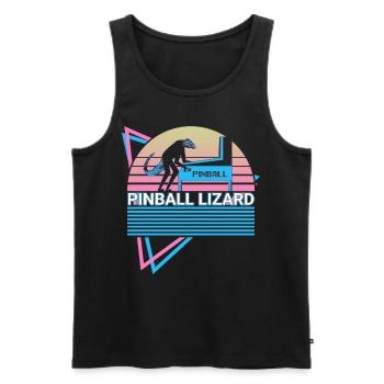 Pinball lézard flipper rétro - Débardeur bio Premium Homme - noir - Devant - AI Model Male 178 light (178cm)