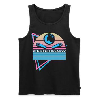 Flipperautomat Retro - Männer Premium Bio Tank Top - Schwarz - Vorne - AI Model Male 178 light (178cm)