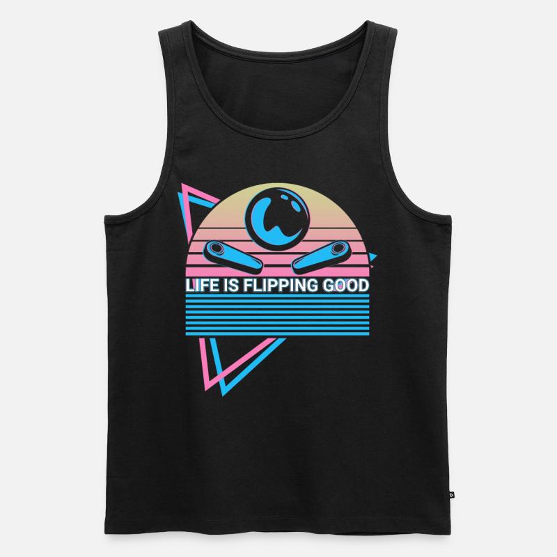 Flipperautomat Retro - Männer Premium Bio Tank Top - Schwarz