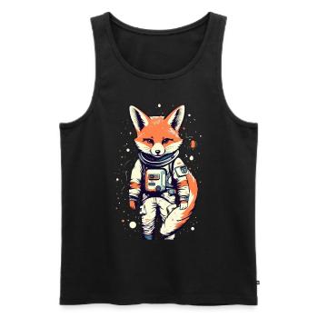 Cute Fox in Space - Astronaut Cartoon Design - Men's Premium Organic Tank Top - black - Front - Michal (187cm)