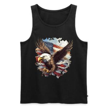 4. Juli Amerikanische Flagge Weißkopfseeadler Patriot - Männer Premium Bio Tank Top - Schwarz - Vorne - AI Model Male 178 light (178cm)