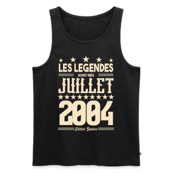 cadeau d'anniversaire Juillet 2004. Cadeau juillet - Débardeur bio Premium Homme - noir - Devant - Michal (187cm)