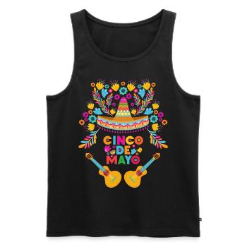 Cinco-de-Mayo, Dia-De-Los-Muertos, Mexique - Débardeur bio Premium Homme - noir - Devant - Michal (187cm)